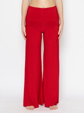Y2k red wide leg yoga pants high waisted size medium ica stretchy